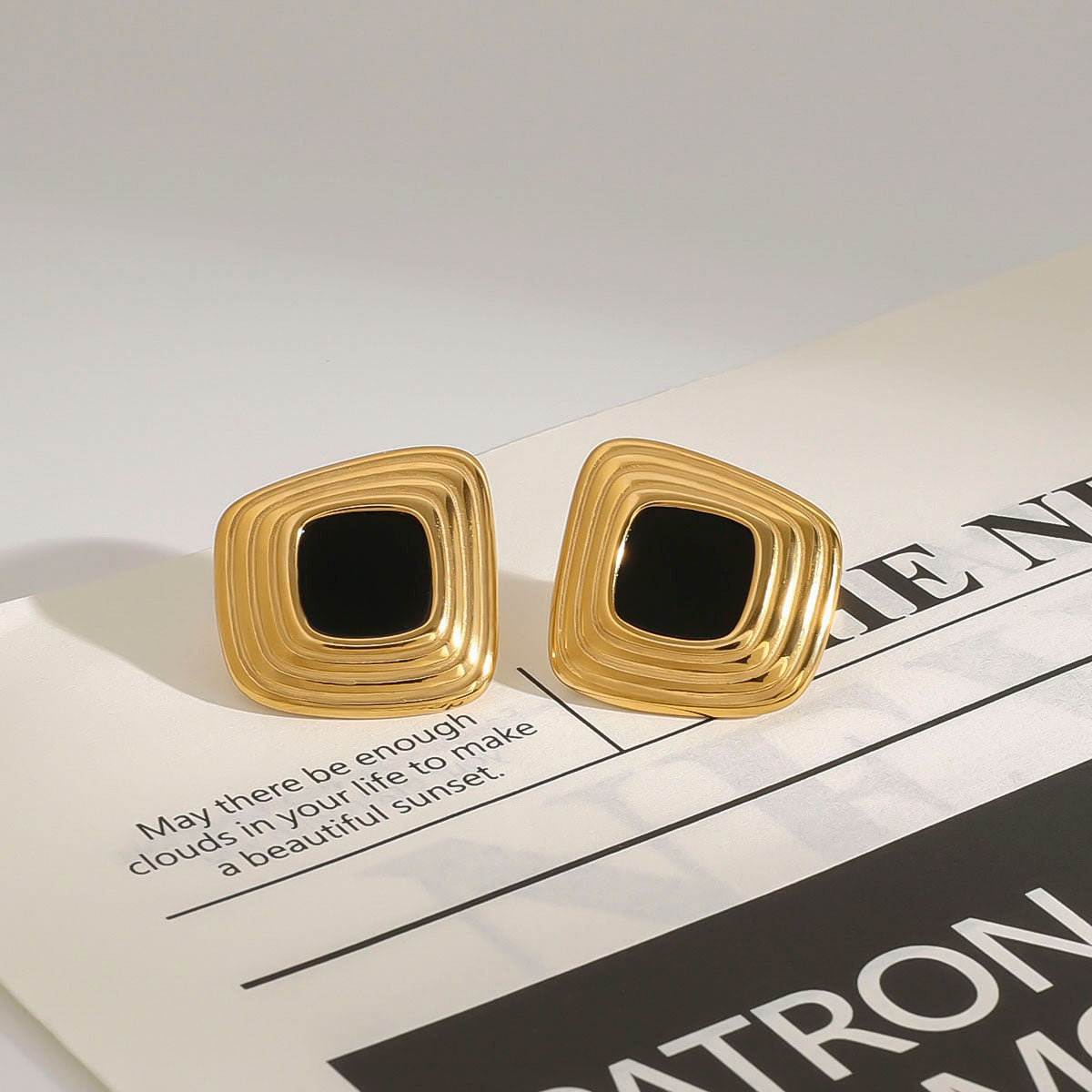 Nocturne Tiered Cushion Stud Earrings