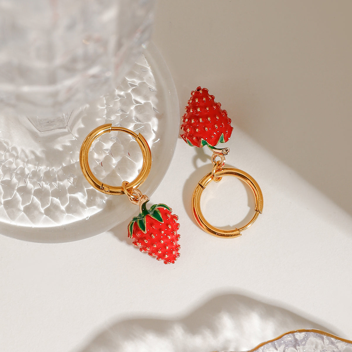 Solana Berry Huggie Hoop Earrings