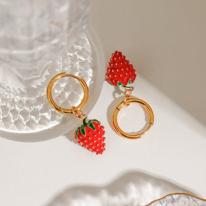 Solana Berry Huggie Hoop Earrings