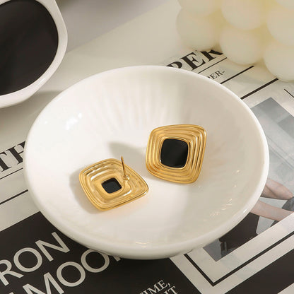 Nocturne Tiered Cushion Stud Earrings