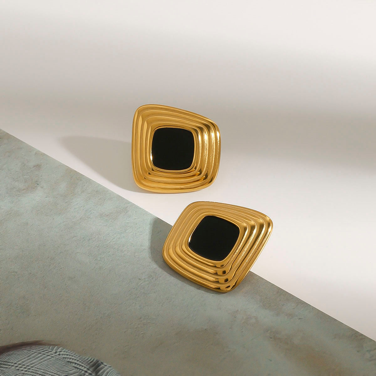 Nocturne Tiered Cushion Stud Earrings