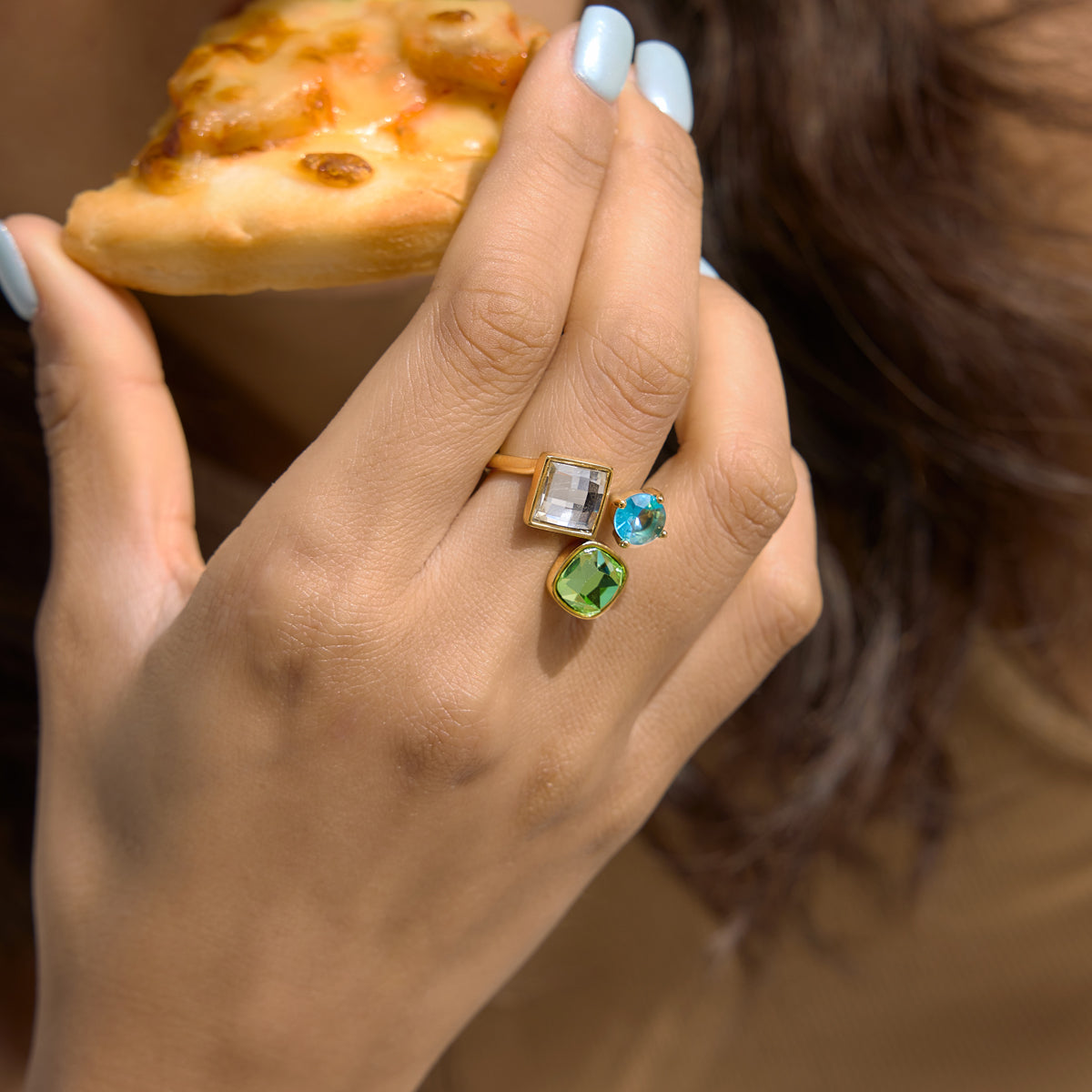 Marea Trio Faceted Stone Ring
