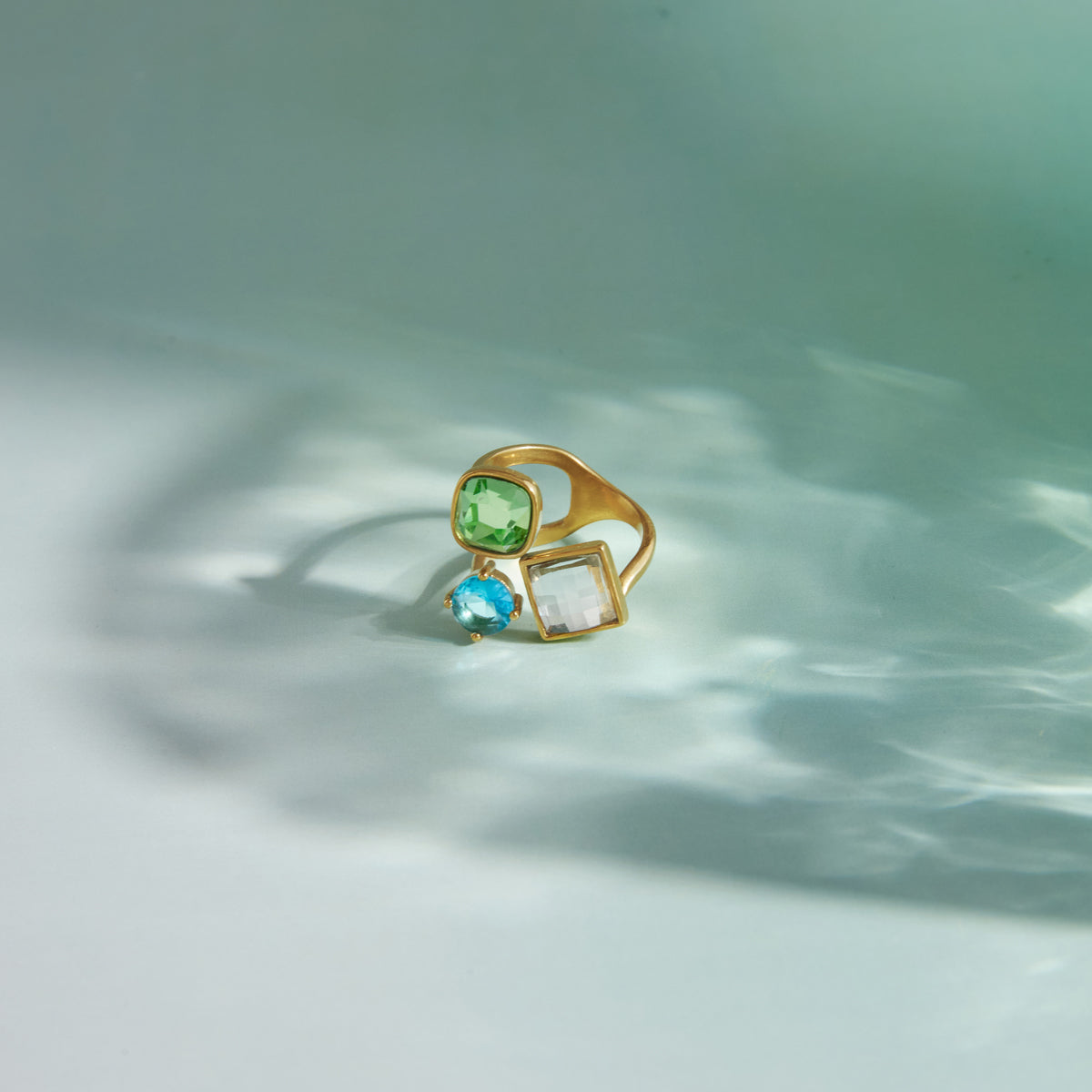 Marea Trio Faceted Stone Ring
