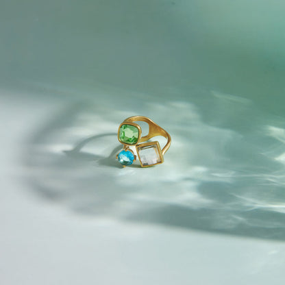 Marea Trio Faceted Stone Ring