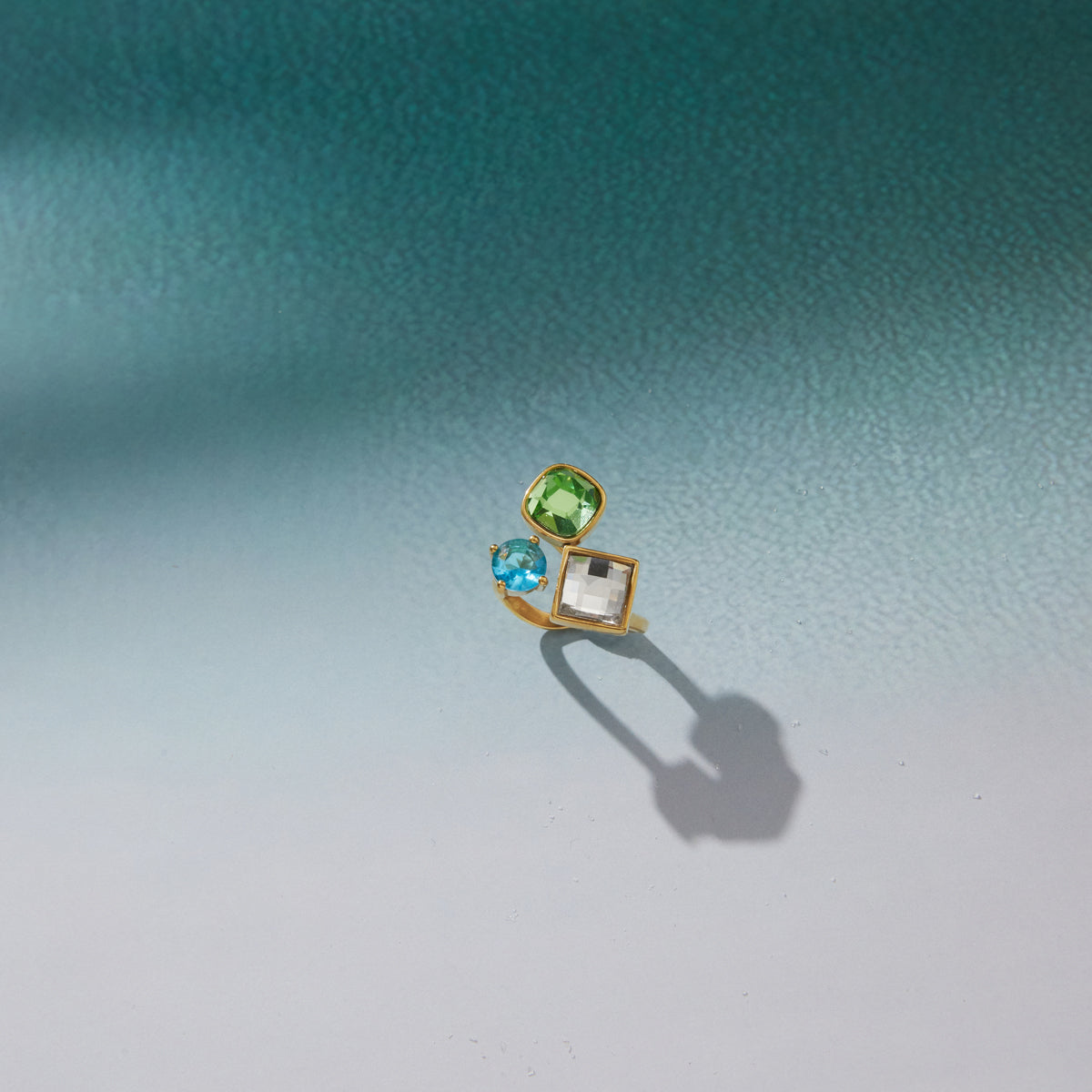 Marea Trio Faceted Stone Ring
