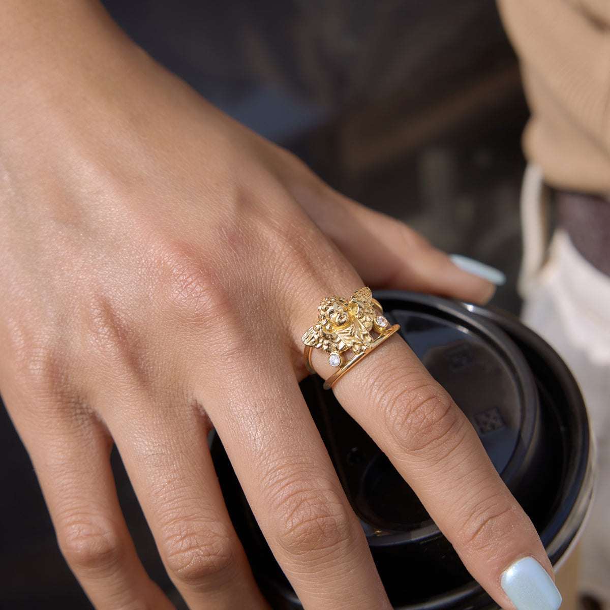 Riviera Winged Angel Split Ring