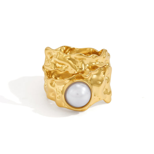 Marea Molten Pearl Dome Ring