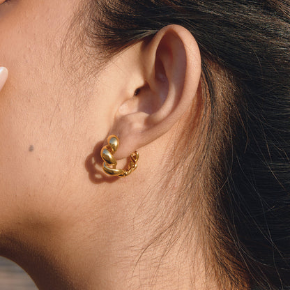 Marea Braided Rope Hoop Earrings