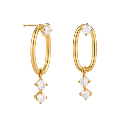 Marea Open Ellipse Dangle Earrings