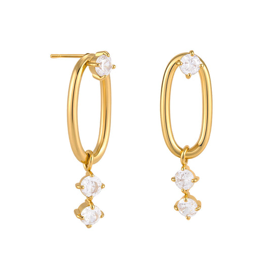 Marea Open Ellipse Dangle Earrings