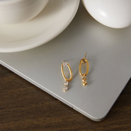 Marea Open Ellipse Dangle Earrings