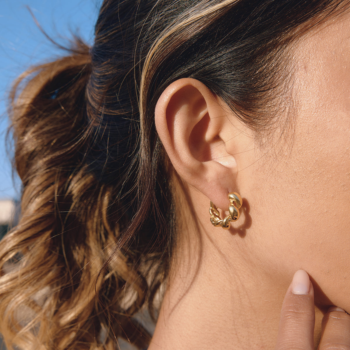Marea Braided Rope Hoop Earrings