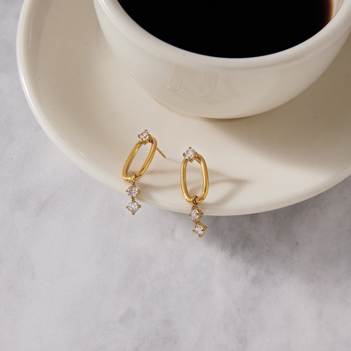 Marea Open Ellipse Dangle Earrings