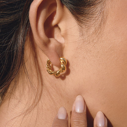 Marea Braided Rope Hoop Earrings