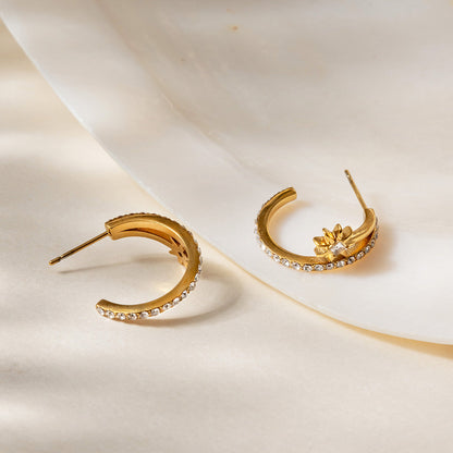 Mistral Twin-Row Crescent Earrings