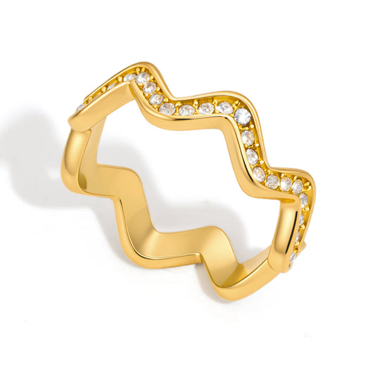 Marea Rippled Stone Eternity Ring