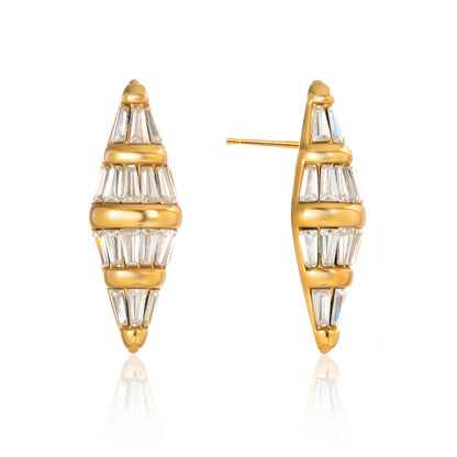 Solano Tapered Zircon Stud Earrings