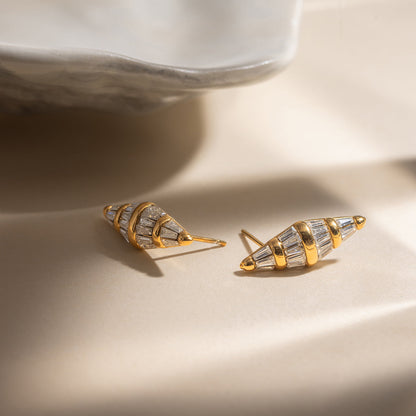 Solano Tapered Zircon Stud Earrings