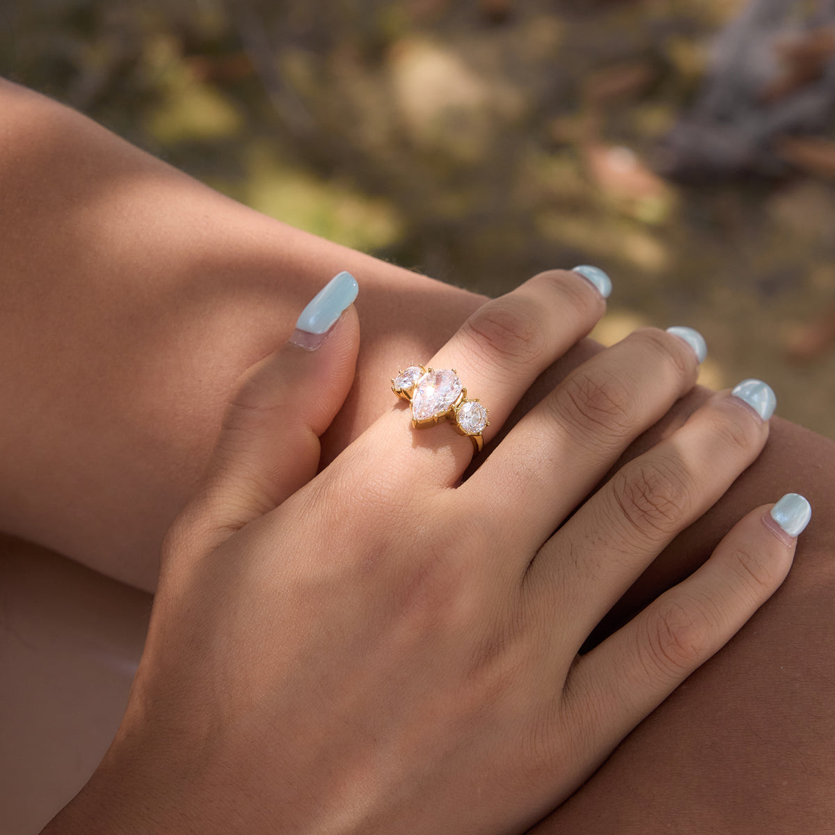 Mirasol Pear Trilogy Ring