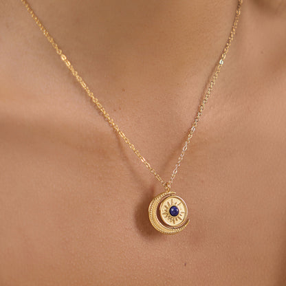 Alba Lapis Crescent Necklace