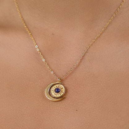 Alba Lapis Crescent Necklace