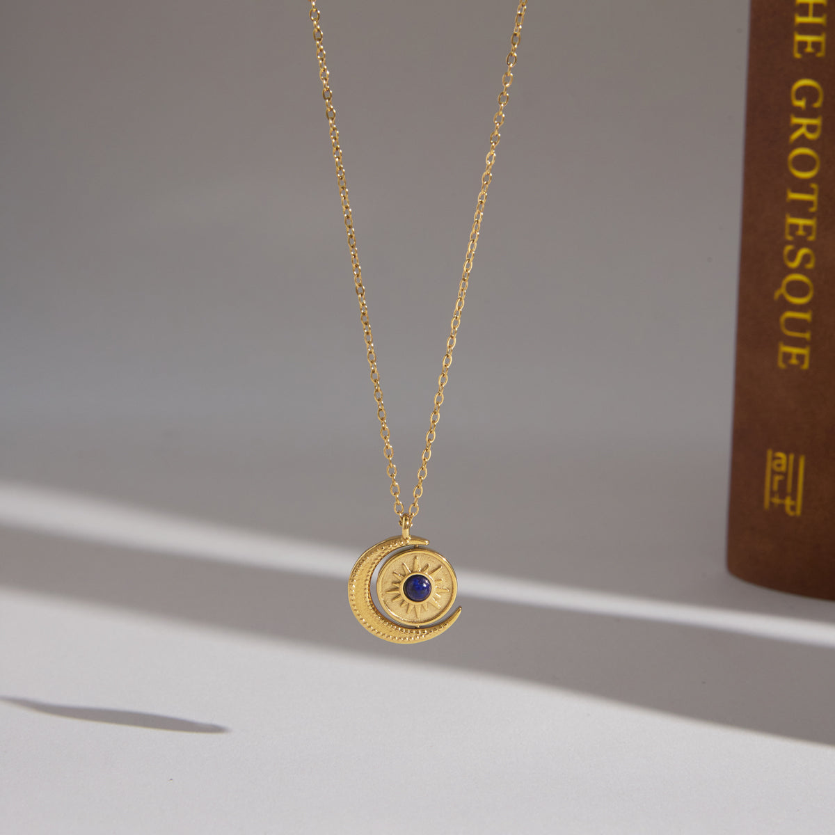 Alba Lapis Crescent Necklace