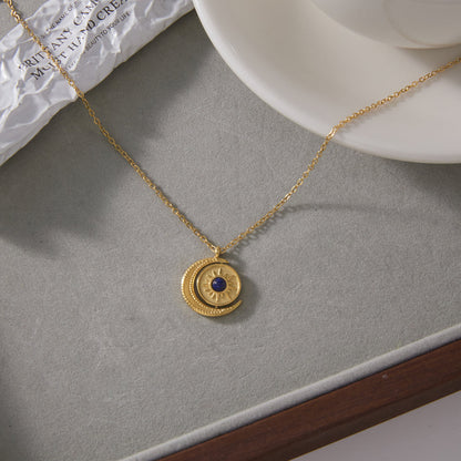 Alba Lapis Crescent Necklace