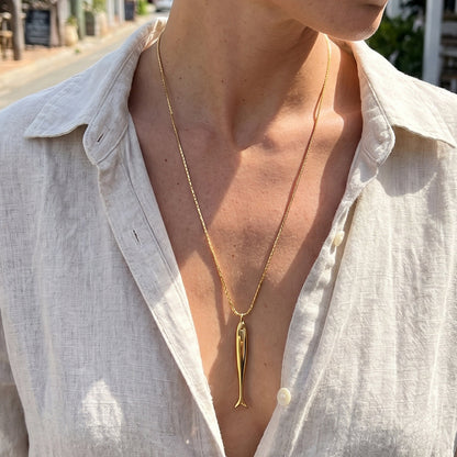 Marea Gliding Fish Charm Necklace