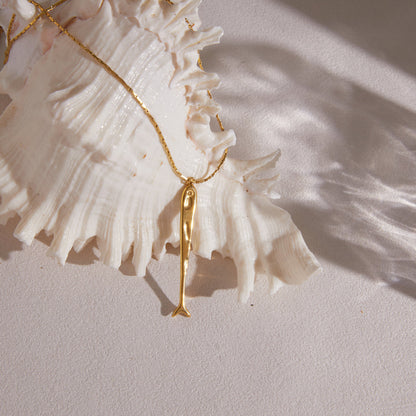 Marea Gliding Fish Charm Necklace