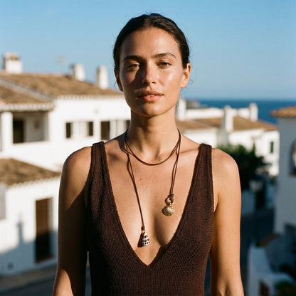 Marea Knotted Seashell Cluster Necklace