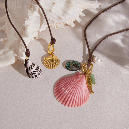 Marea Knotted Seashell Cluster Necklace