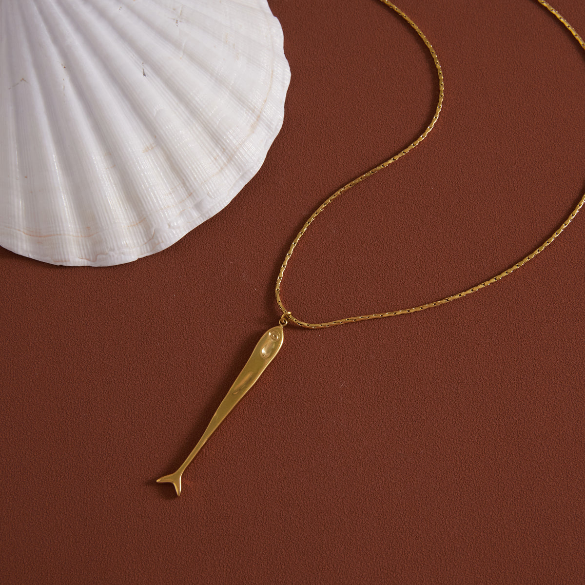 Marea Gliding Fish Charm Necklace