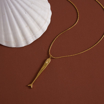 Marea Gliding Fish Charm Necklace