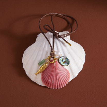 Marea Knotted Seashell Cluster Necklace