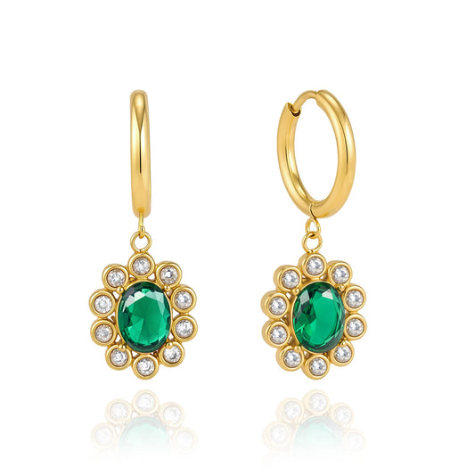 Cala Petal Charm Hoop Earrings