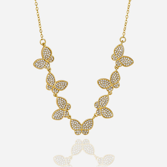 Solene Pavé Butterfly Garland Necklace
