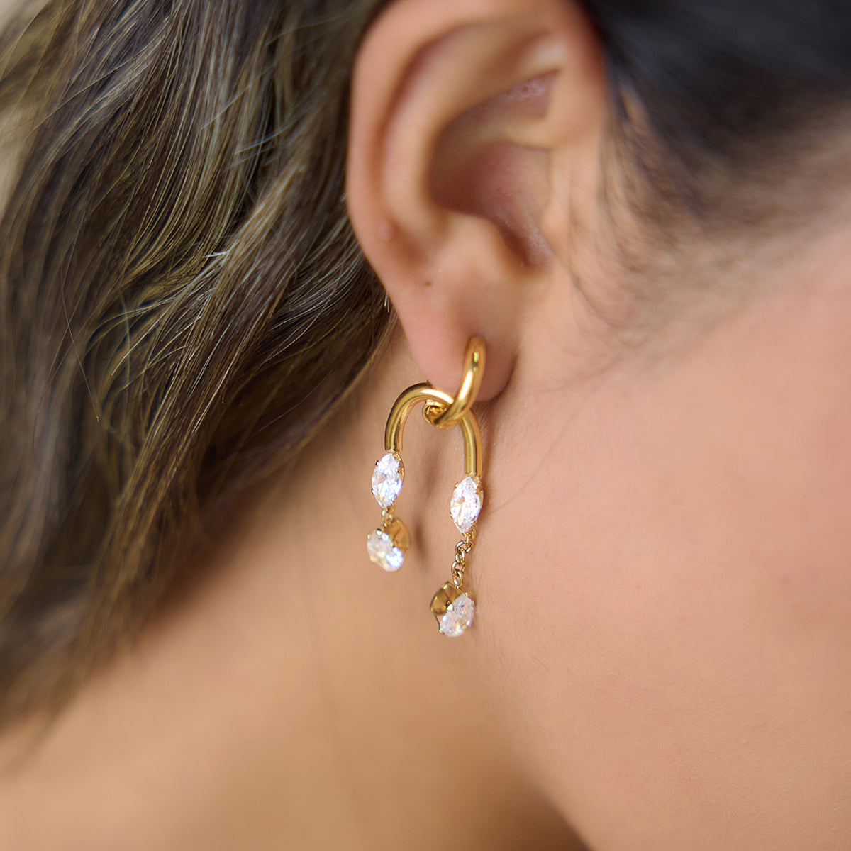Marea Cascading Crystal Arch Earrings