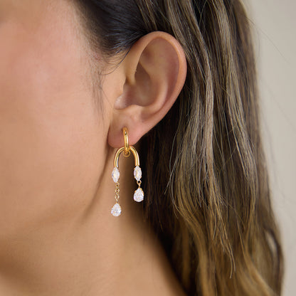 Marea Cascading Crystal Arch Earrings