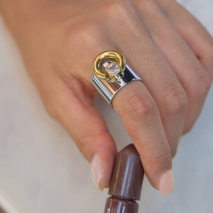 Marea Bold Two-Tone Loop Ring