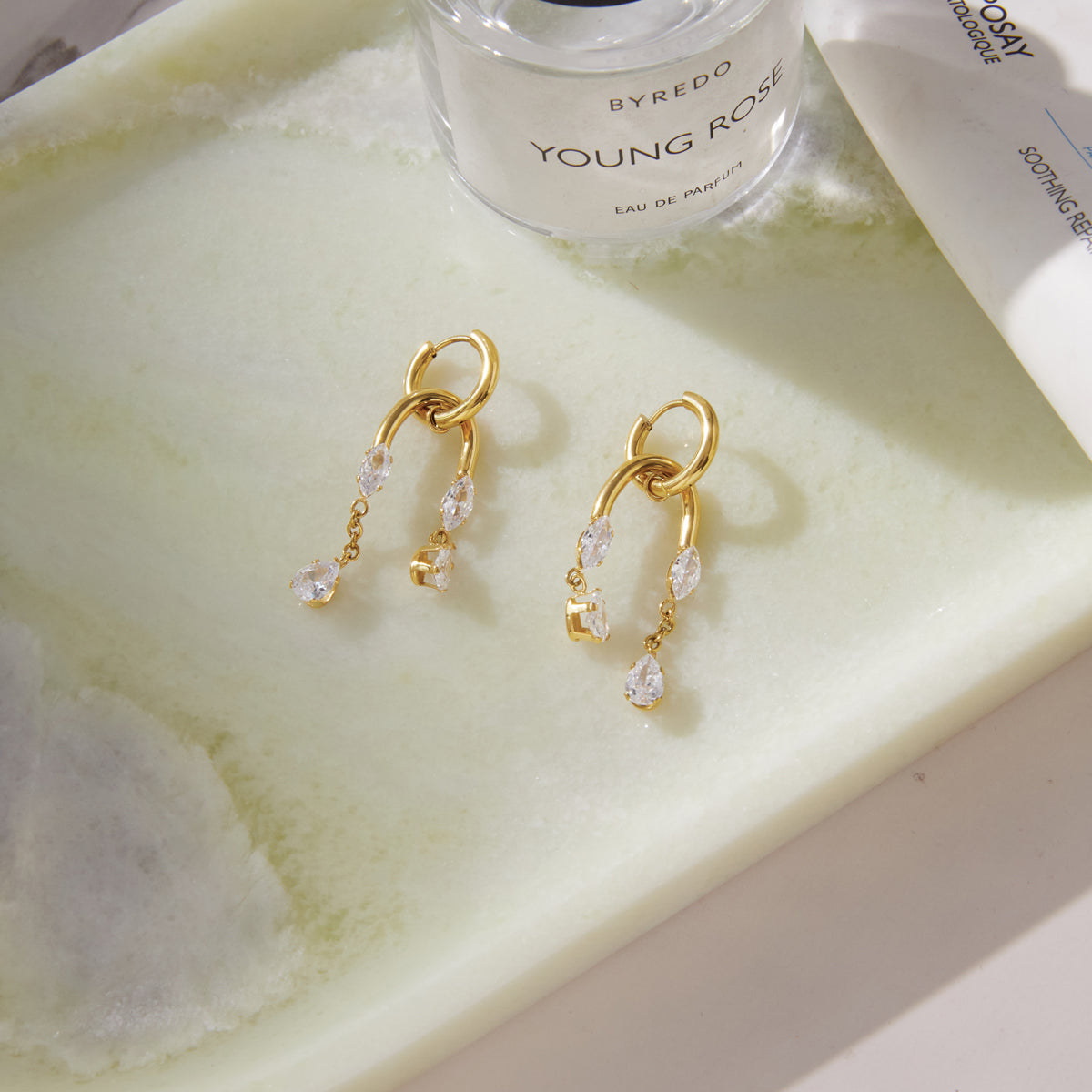 Marea Cascading Crystal Arch Earrings
