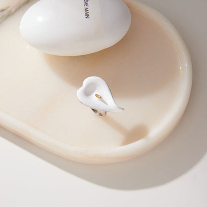 Marea White Enamel Bloom Ring