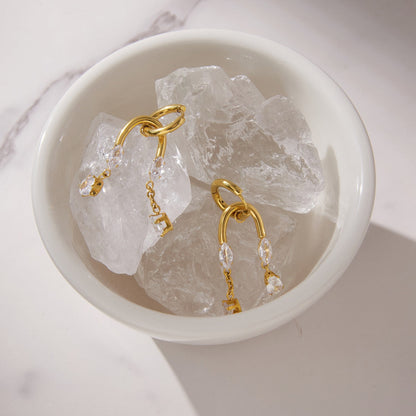 Marea Cascading Crystal Arch Earrings