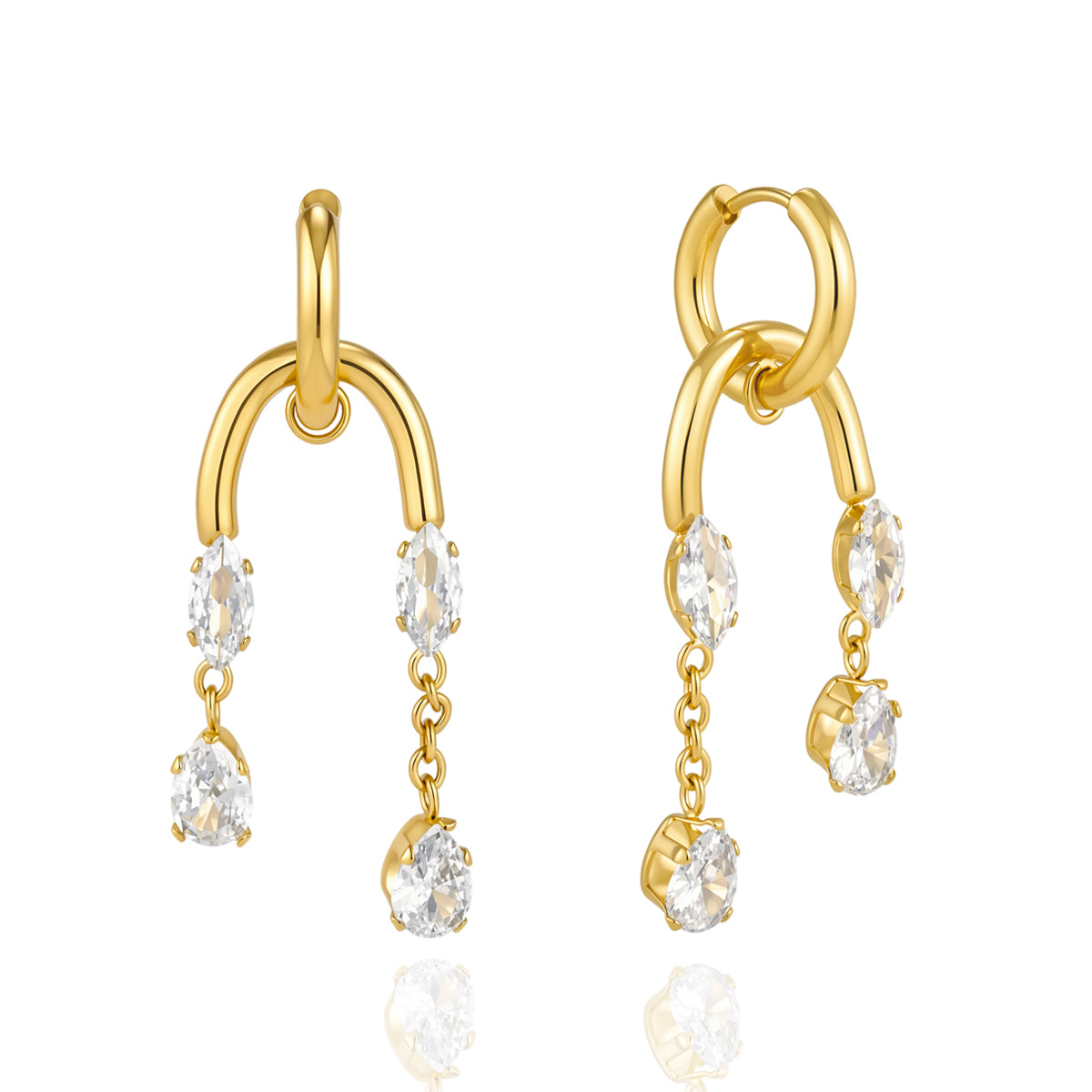 Marea Cascading Crystal Arch Earrings
