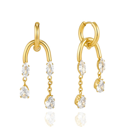 Marea Cascading Crystal Arch Earrings