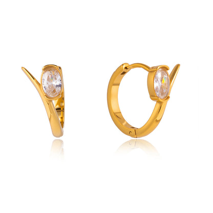 Calanque Overlapping Stone Hoop Earrings