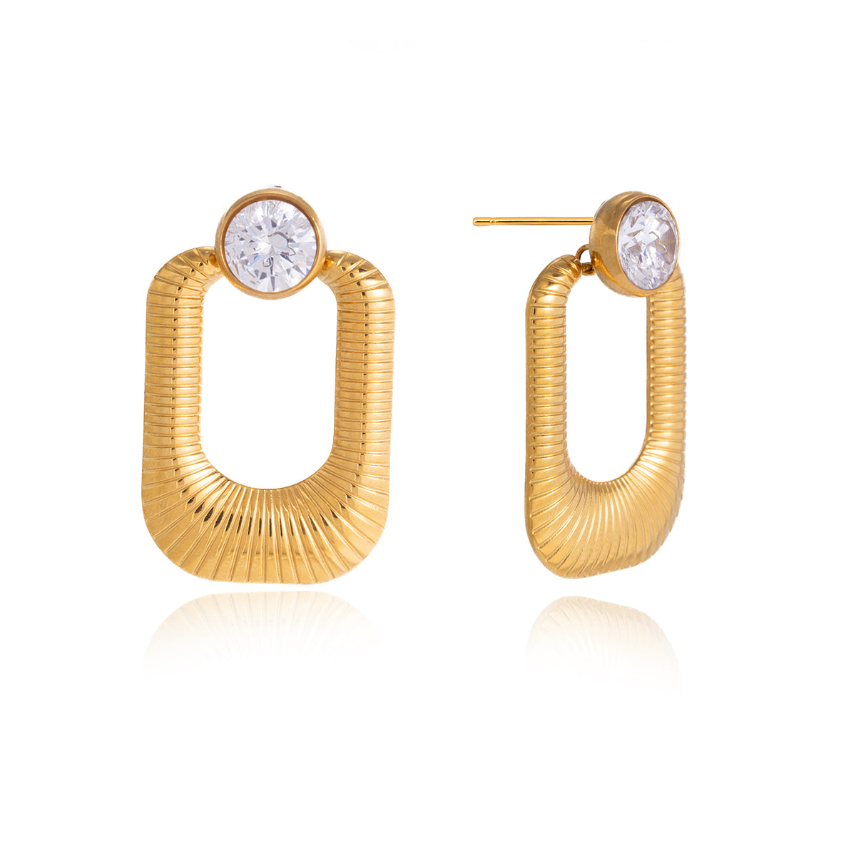 Caleta Fluted Frame Dangle Earrings