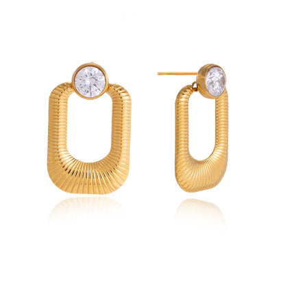 Caleta Fluted Frame Dangle Earrings