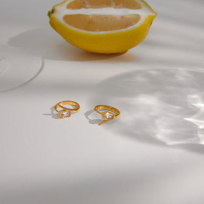 Calanque Overlapping Stone Hoop Earrings