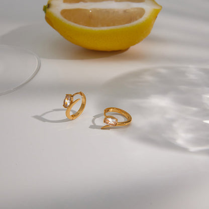 Calanque Overlapping Stone Hoop Earrings