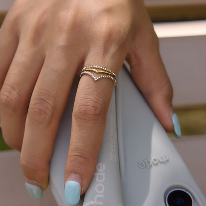 Calanque Twin Crest Crystal Ring